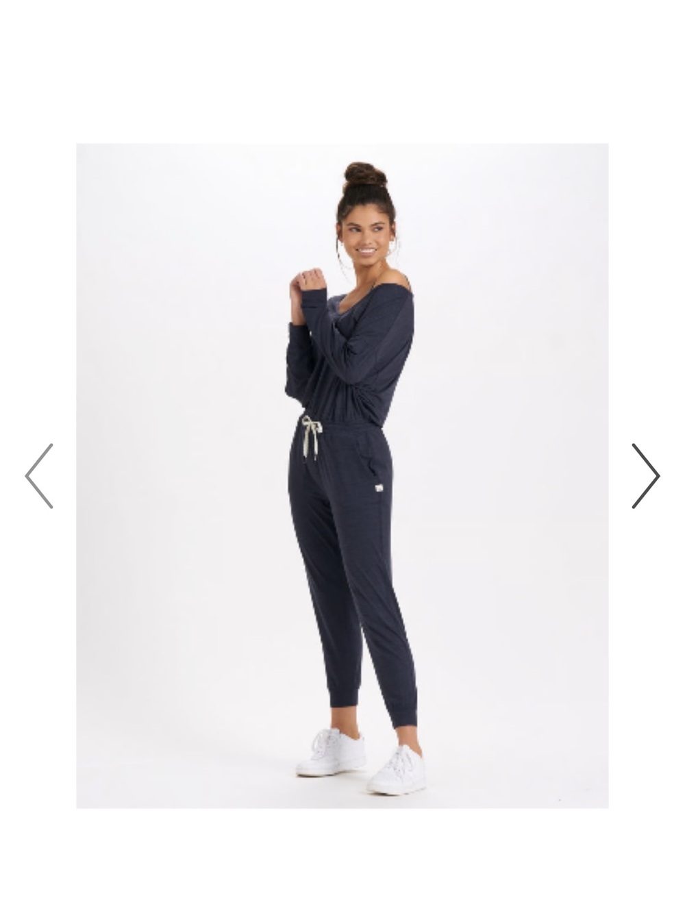 Vuori Women’s Navy All Day Jumpsuit Dreamknit Lightweight Romper Loungewear, M